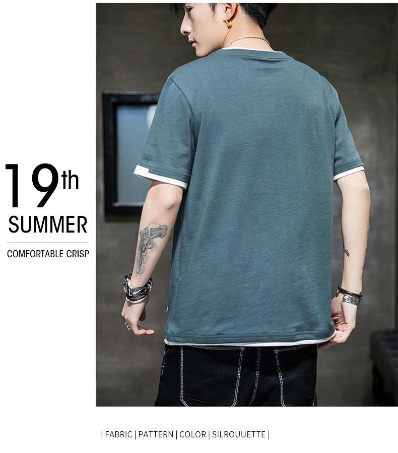 Men's Korean Style Loose Cotton Summer T-Shirt - Short Sleeve, Student Inner Wear