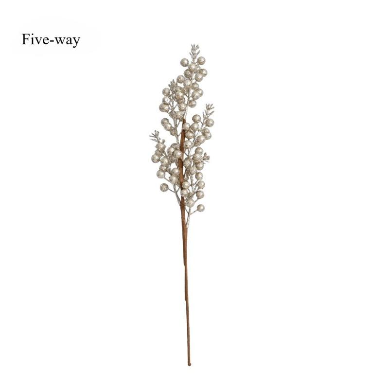 Hot-selling 3 forks 5 forks gold powder berry simulation Christmas tree decoration accessories Christmas decoration scene arrangement