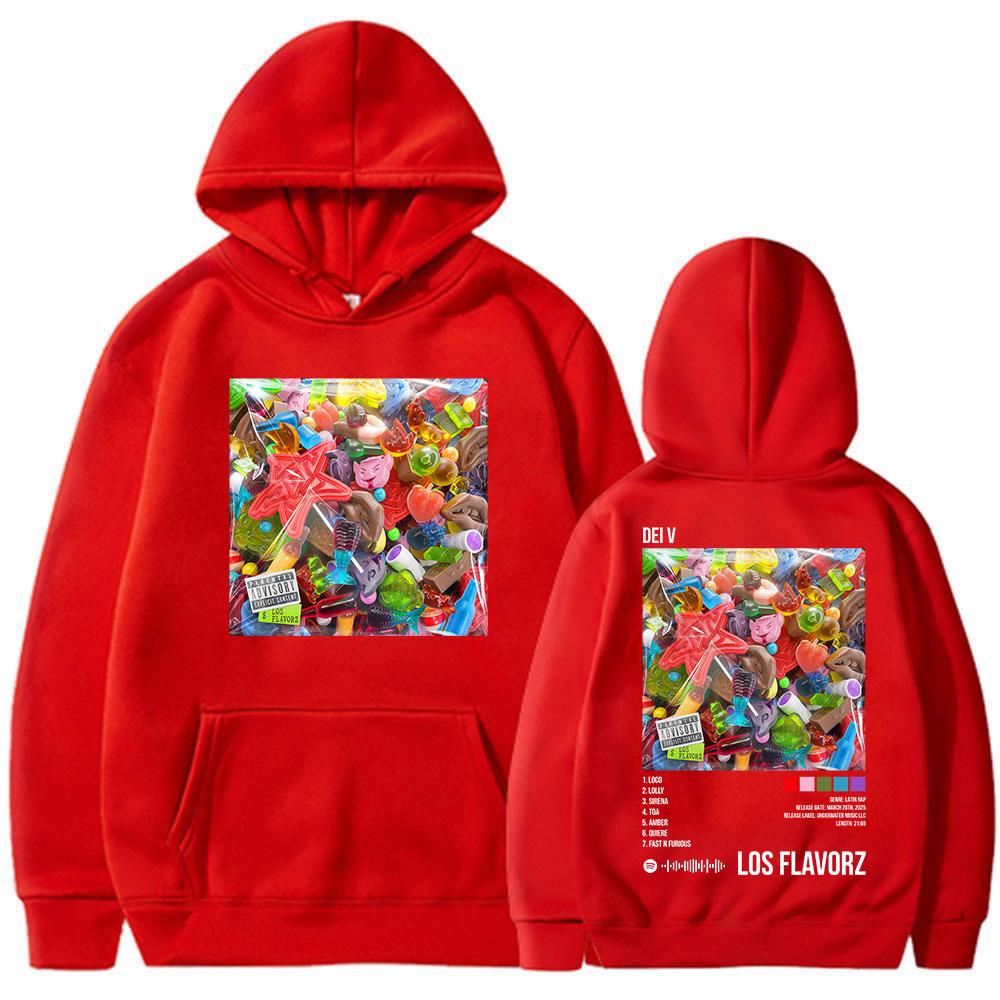 Rapper Dei V LOS FLAVORZ Hoodies Men Women Clothing Hip Hop Music 2025 Album Long Sleeve Sweatshirt Fashion Oversized Pullovers