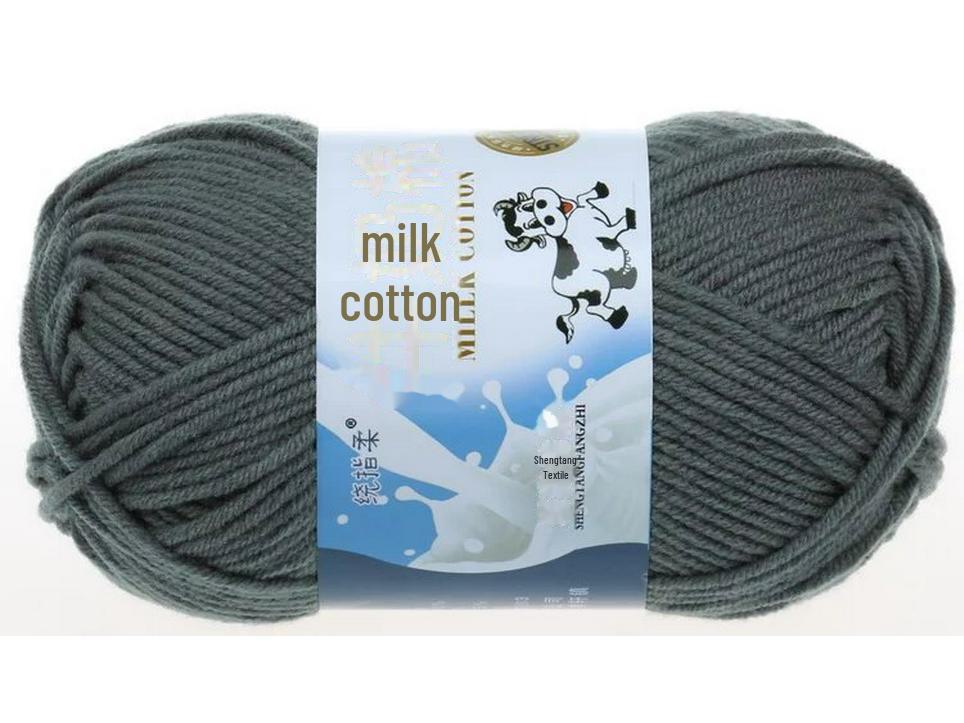 Комплект из 5 нитей детской шерстяной шапки и шарфа из молочной хлопковой пряжи средней толщины, ручная работа