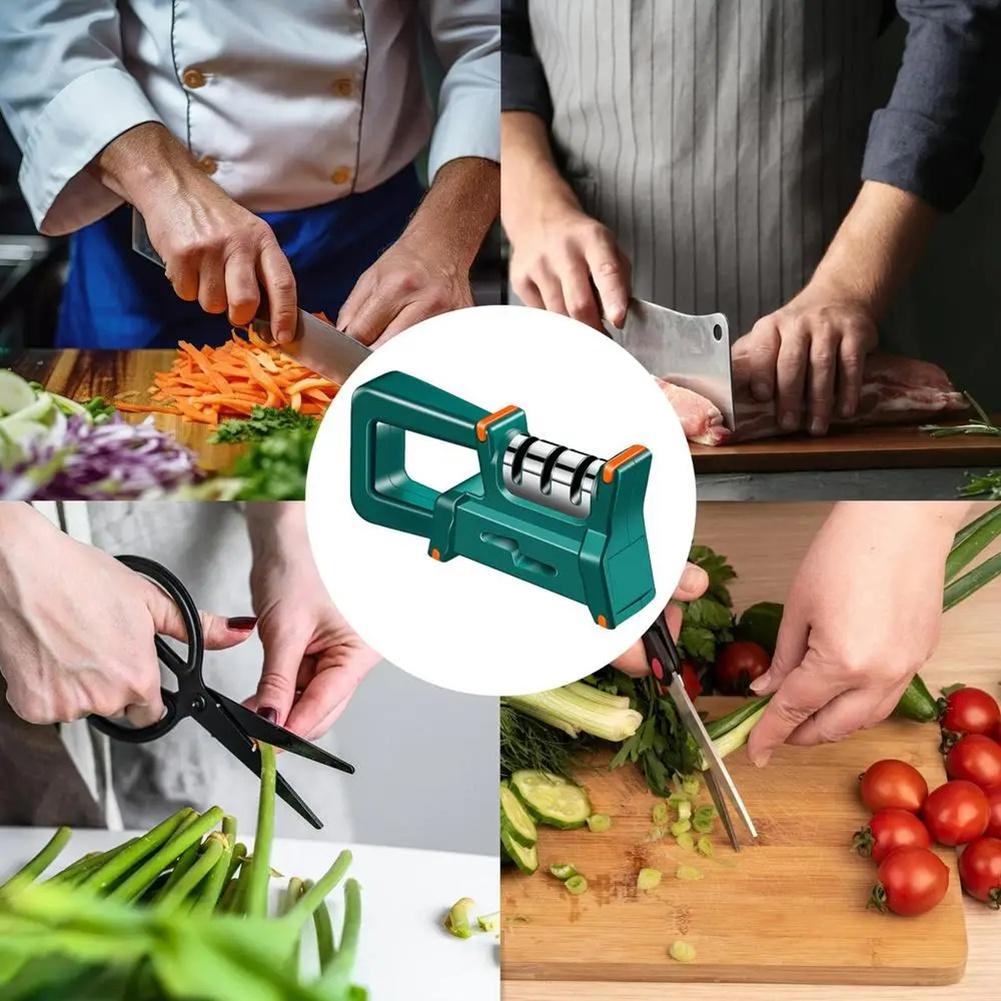 T02C!Handheld Knife Sharpener For Home Kitchen Quick Sharpening Tools Quick Handheld Knife Sharpener Multi-Function Tool