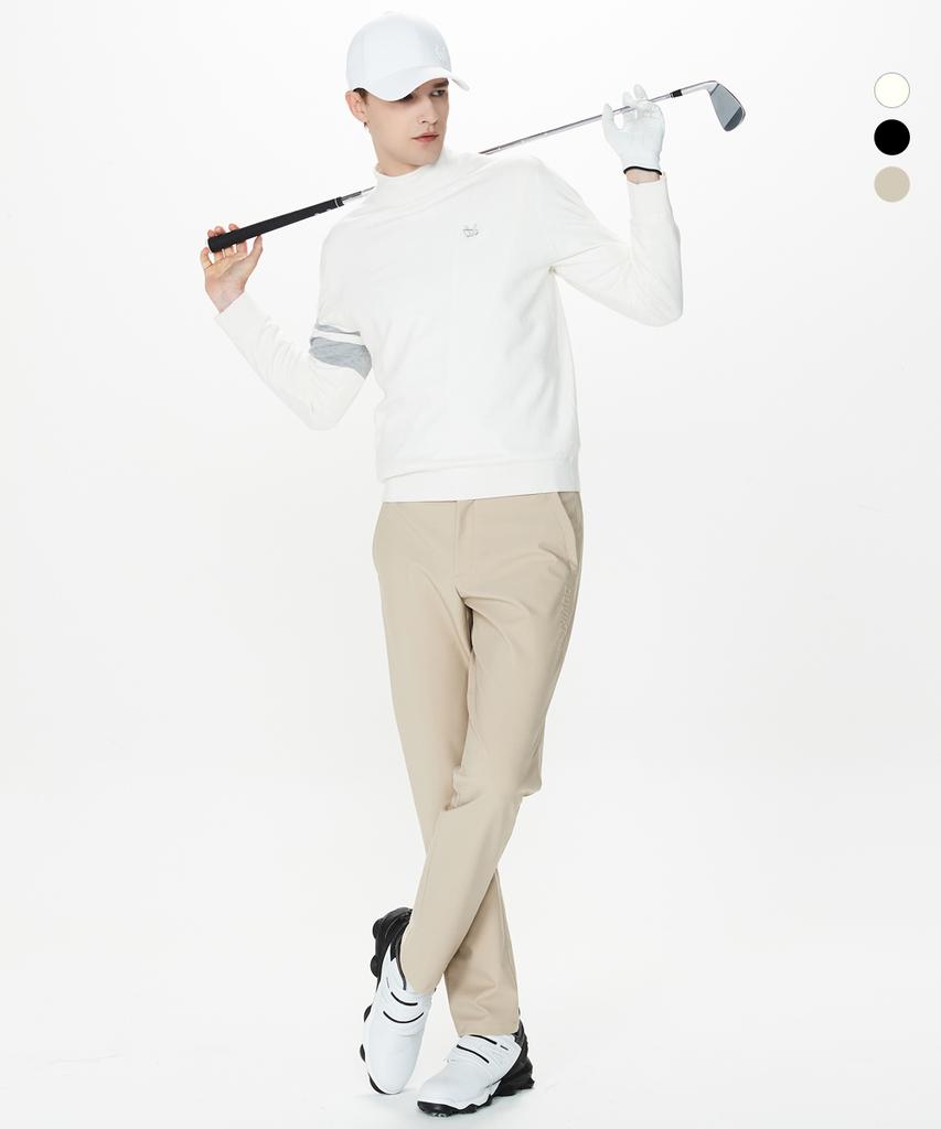 DUVIK Men'S White Fleece Embossed Standard Golf Pants Df3Mpt361