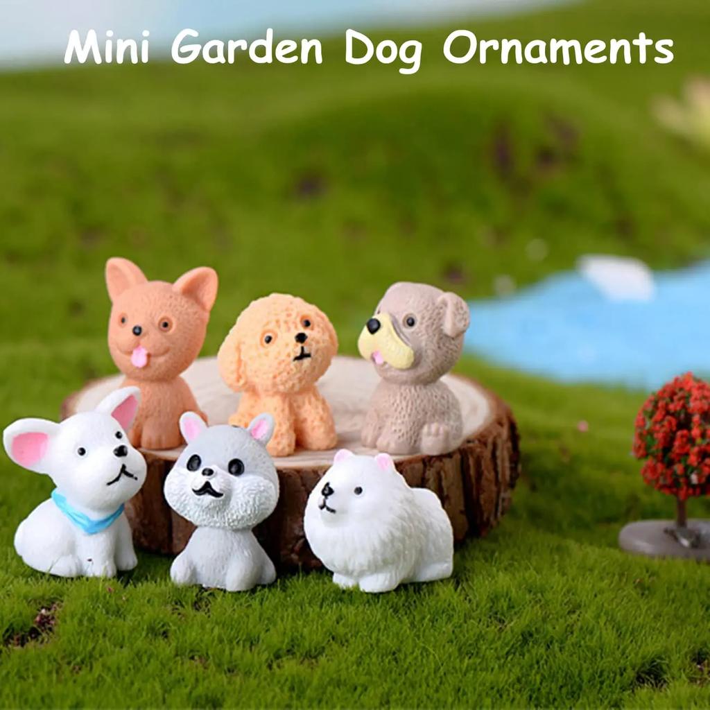 12/14PCS Dog Miniature Figurines Miniature Terrarium Crafts Realistic Animals Dogs for Fairy Garden Accessories