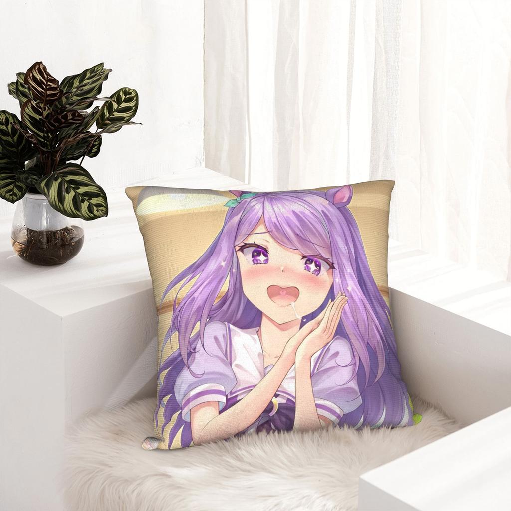 Umamusume Pretty Derby Mejiro Наволочка Печать Полиэстер Чехол для Подушки Подарок Чехол для Декоративной Подушки Дом Квадратный 45X45См