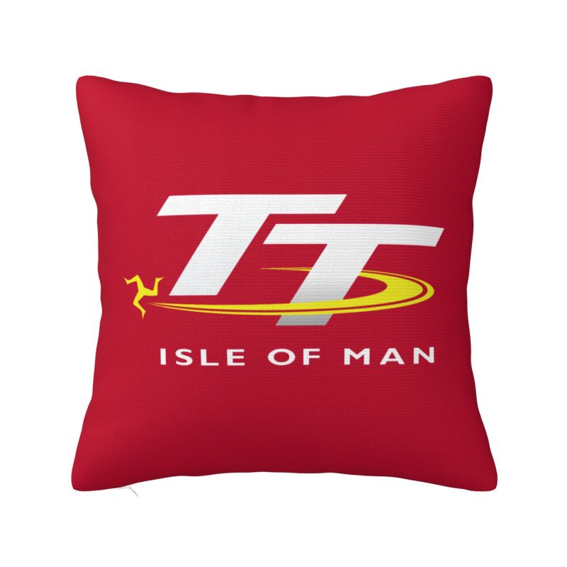 Подушка с принтом гонок Isle of Man TT Чехол для подушки Спортивная подушка для кресла Мотоспорт Квадратная наволочка