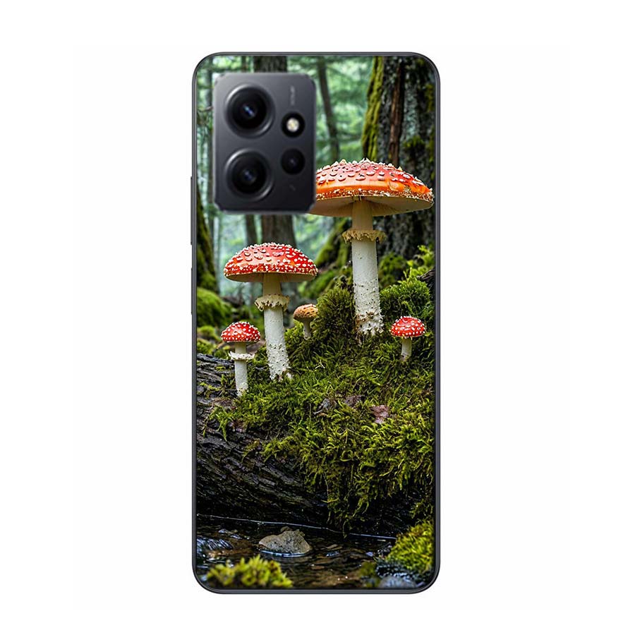 Fungal Aesthetics Phone Case For Redmi 12 13C 12C 15C 9 10 10C Note 13 Pro Plus 14 15 Pro 9T 9C 9A TPU Soft Cover Clear Cell Cas