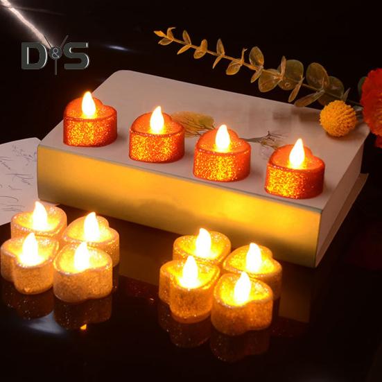 12 Pack Battery Operated Tea Light Candles Flickering Flameless LED Candle Lights Realistic Wicks Tabletop Lamp Decoration