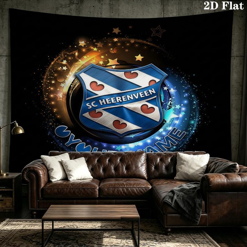 Custom Name SC Heerenveen Printed Tapestry – Wall Hanging for Bedrooms, Dorms, and Home Decor