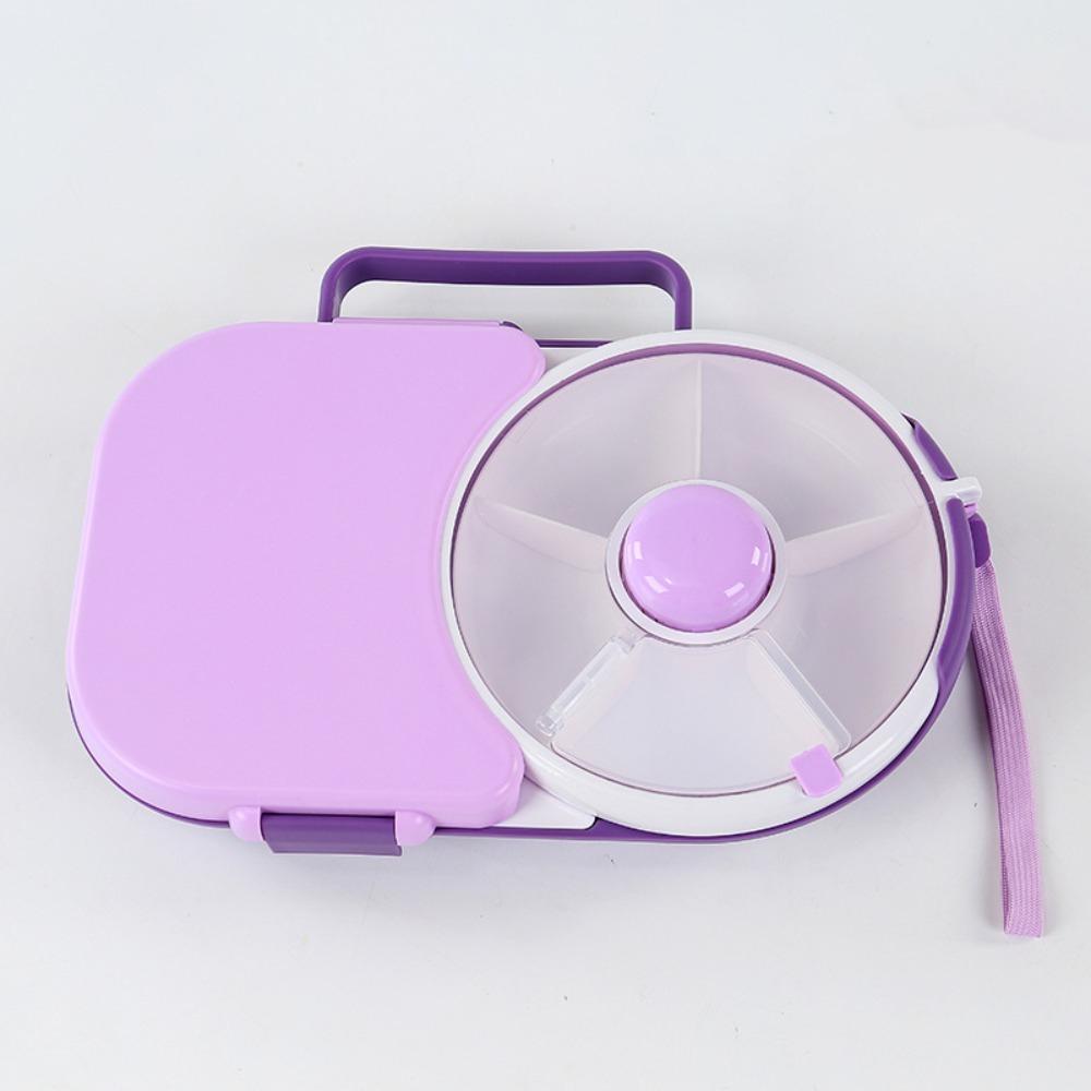 With 5 Compartments Rotating Lunch Boxes Moisture-Proof Rotating Snack Container Snack Spinner