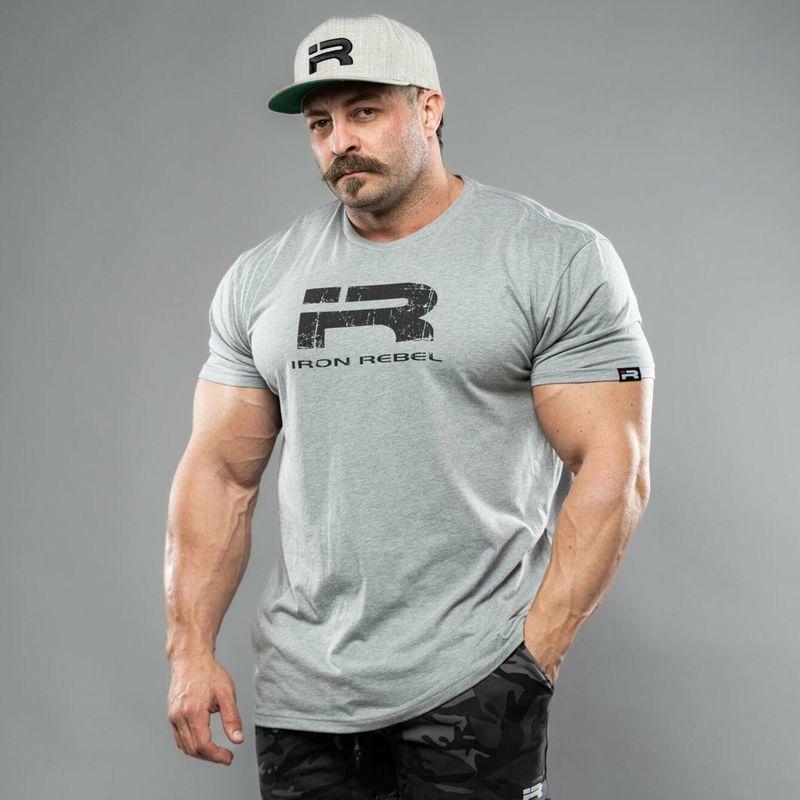 IR Genuine Goods Fashion Original Universal Beast Fitness Short Sleeve Full Cotton Casual Plus Size Loose Breathable Bodybuilding Elastic Clothing