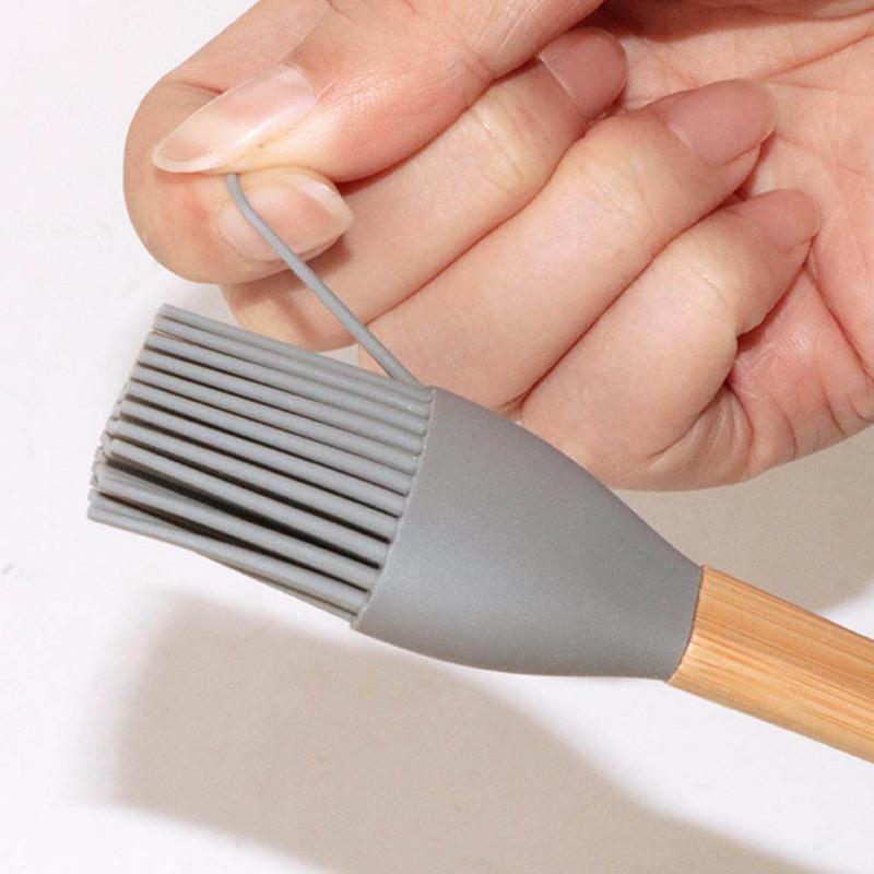 5 Pcs/set Silicone Mini Kitchenware Kits Anti-slip Handle Colorful Heat-resistant Spatula Brush