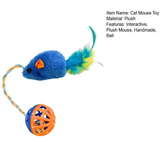 Интерактивная игрушка-мышка для кошек с колокольчиками, имитация плюшевой мыши, жевательная игрушка для кошек, пушистая игрушка-колокольчик для кошек, живущих в помещении