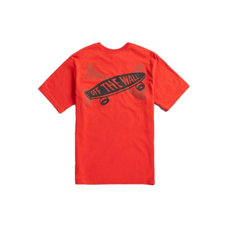 Vans Футболка унисекс с принтом Crossbones X WTAPS, топы унисекс, оранжевая VN0A4TRDZXT1