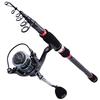 Телескопическая приманка, удочка из углеродного волокна, 2,4-3,0 м, удочка, спиннинговая рыболовная катушка и бесплатная катушка