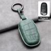 Leather Car Key Case Cover Shell For Jeep Chrysler 300 200 Dodge Charger Grand Cherokee Wrangler Compass Renegade For Fiat 500X