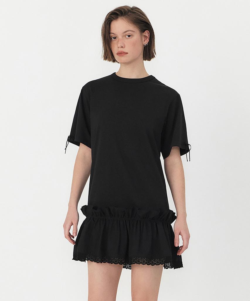 Nomer Frill Detail Tea Dress Black
