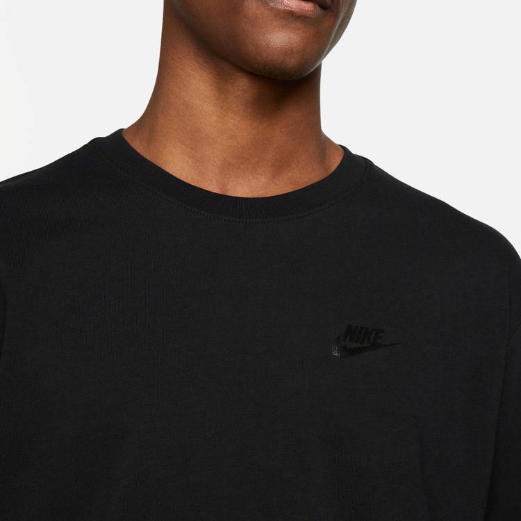 Nike Однотонная дышащая футболка с коротким рукавом и круглым вырезом с логотипом для мужчин Черная