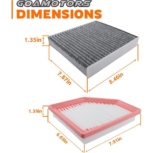 Engine Air Filter And Cabin Air Filter Replacement Compatible With Nissan Sentra 2.0L -2024, Replace 16546-6LA0A, 27277-6CA0A
