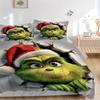 Christmas Grinch Bedding 3 Piece Set Hd Print Duvet Cover Pillowcases For Teens Adult Bedroom Decoration Christmas Gift C9211503