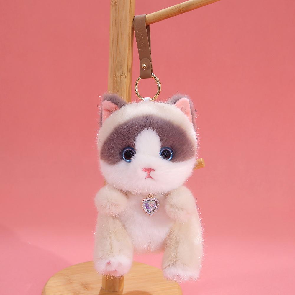 Calico Cat Plush Doll Keychain - Cute & Comforting Birthday Gift
