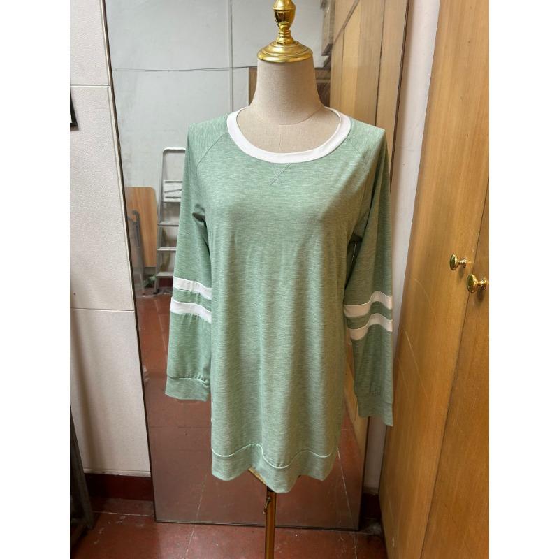 Осенняя женская рубашка с длинными рукавами Spicy Girl Casual Round Neck Color Blocked Top Fashion T Shirts Women's