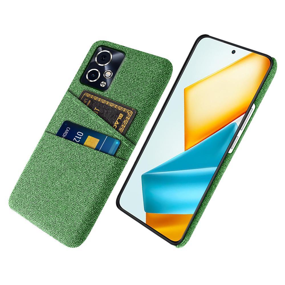Чехол для телефона Honor 90 GT 5G с тканевой текстурой и двойным держателем для карт