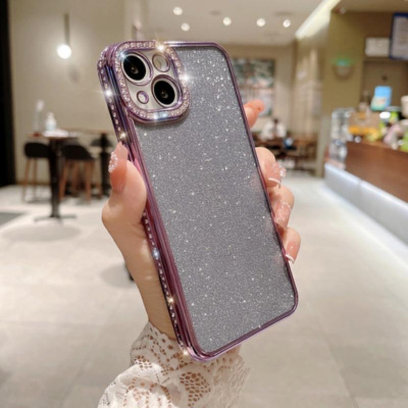 Applicable To Iphone16ProMax Single Row Drill Mobile Phone Case Apple 15 Lens Lace Diamond Plating 14 Protective Case Xr