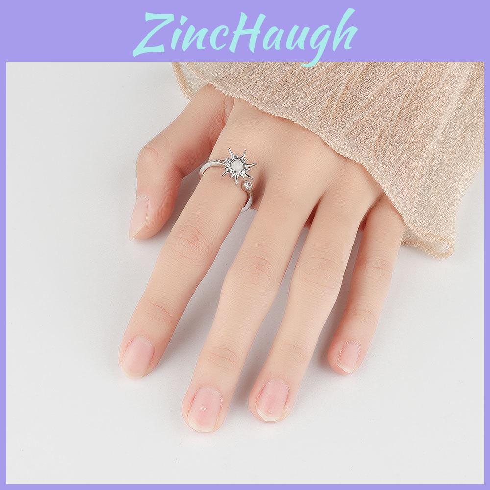 Sunflower Jewelry Ring For Women With Rotatable Design And Copper Material Hand Accessory