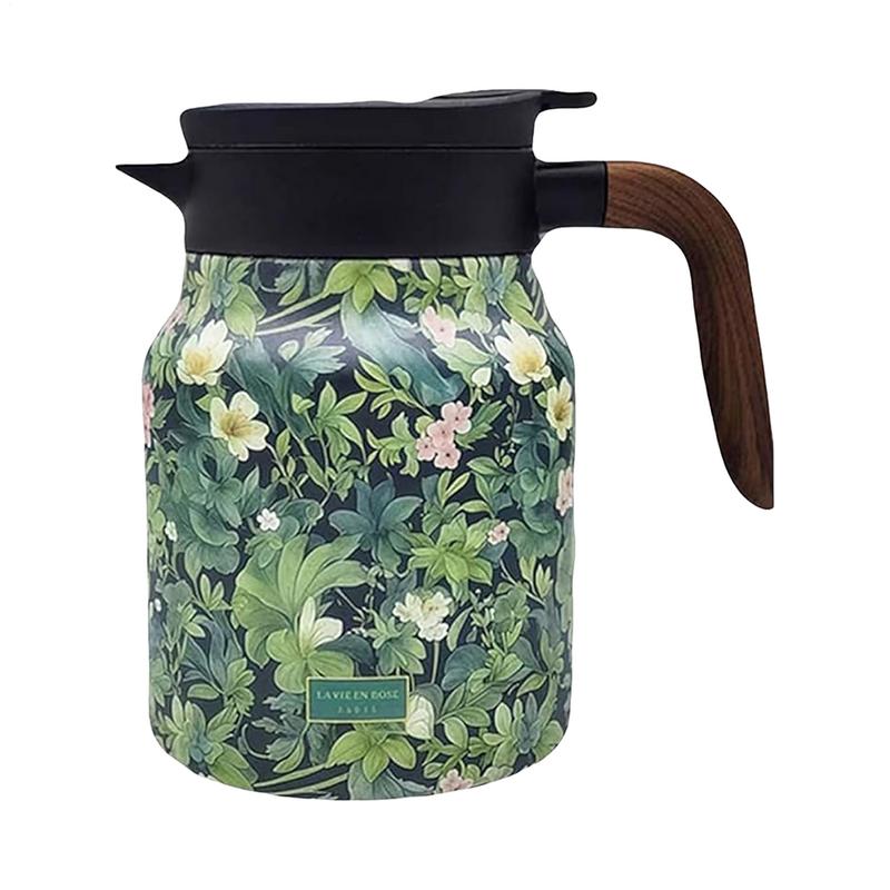 Графин для горячих жидкостей 1000 мл цветочный чайник из нержавеющей стали чайник с изоляцией чайник для заваривания чая для всей семьи