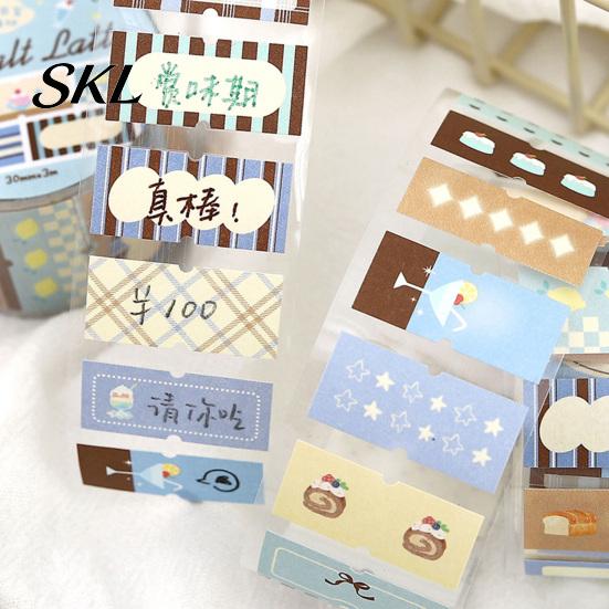 Soft Color Tape Writable Labels Washi Roll, Decorative Patterns Art Craft Smudge Proof Sticker Masking for Scrapbook, Journals, Planners, Card Making
