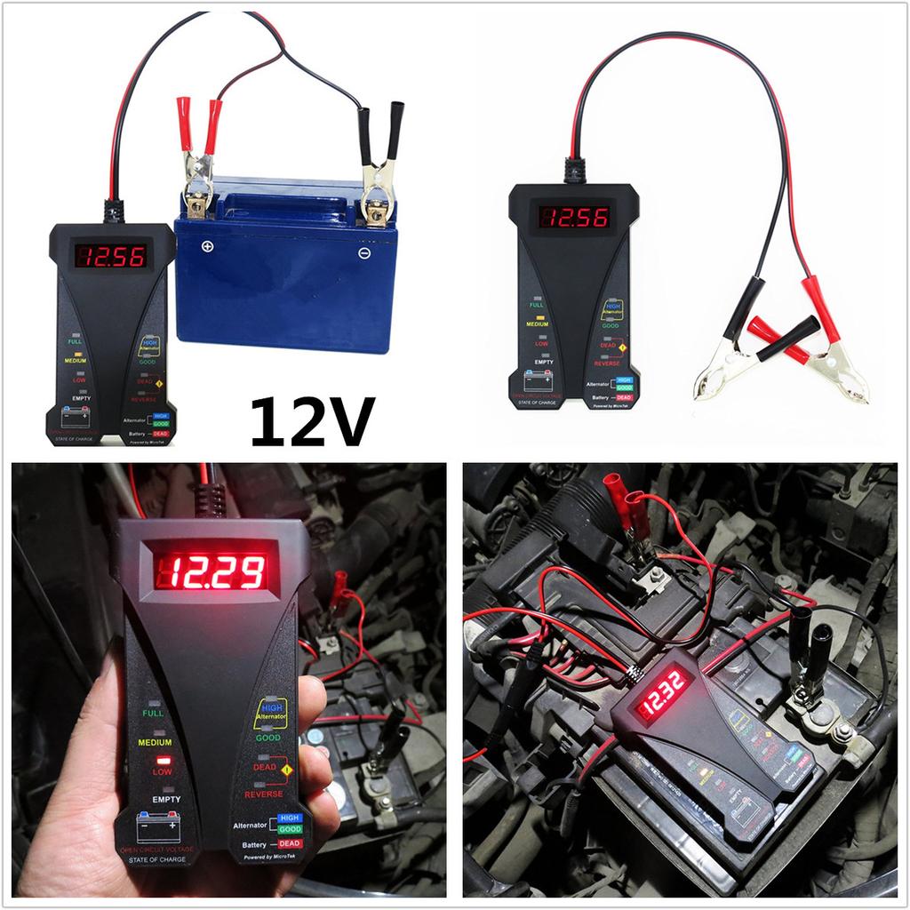 12V Smart LED Digital Battery Tester Voltmeter and Alternator Analyzer For Cars