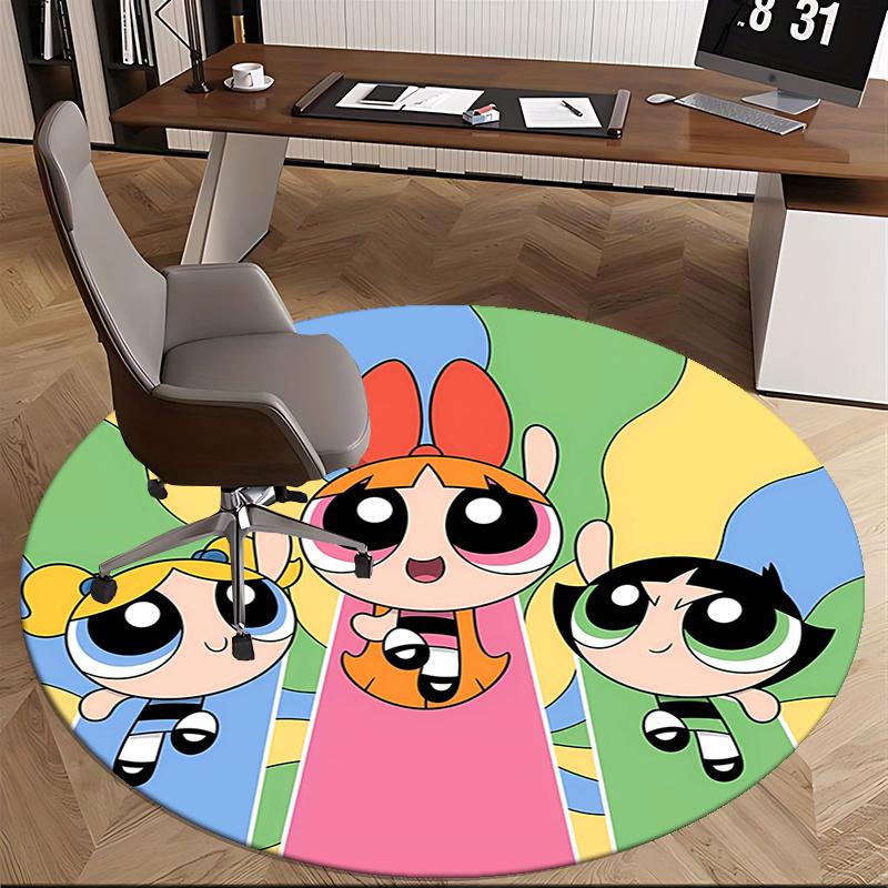 Powerpuff Girls, Chair mat Round Rug Office carpet,Non slip, Suitable for Living Rooms, Bedrooms Decor1205060a
