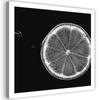 Canvas Print, Lemon Slice Black and White