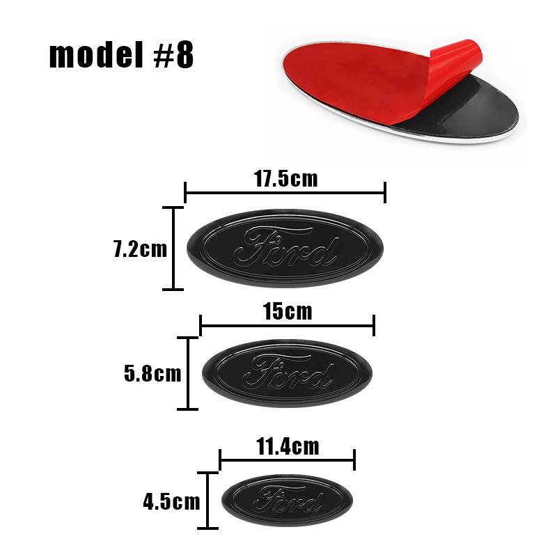 kcajq5 114mm/150mm/175mm Car Front Hood Emblem for Ford Fiesta Range Focus Mondeo Explorer Fusion Transit Edge Auto Rear Trunk Sticker