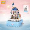 LOZ Diamond Mini Building Block Fairy Tale Princess Castle Assemble Bricks Figure Music Box Educational Toys for Girls Gift 1220