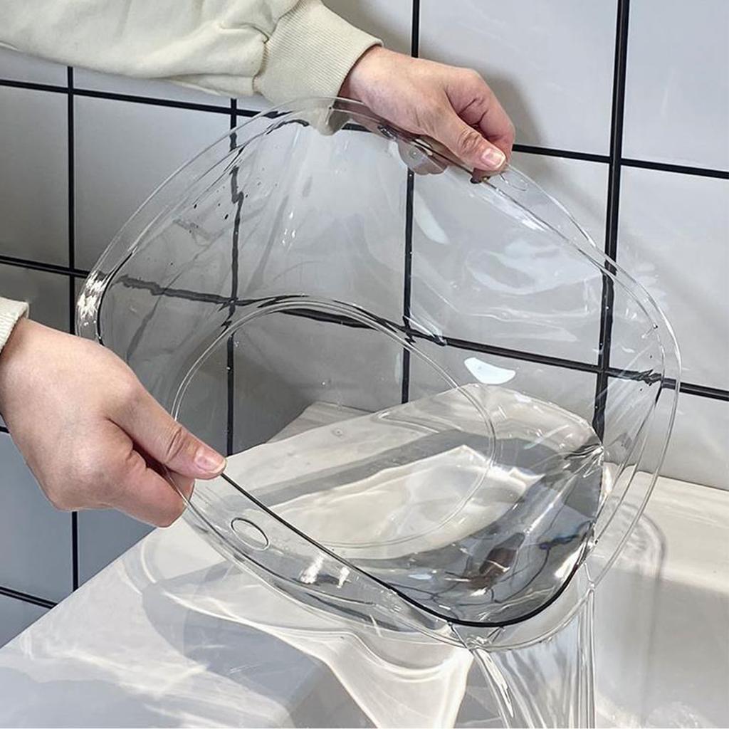 Wash Basin Stylish Transparent Sturdy PET Multipurpose Face Washing Basin for Home M
