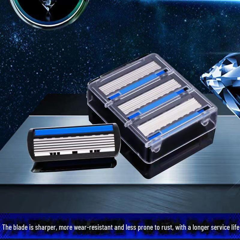 Six-Layer Manual Razor for Men with Stainless Steel Blades