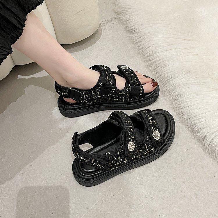 2025 новые сандалии женские сандалии повседневные плоские сандалии на липучках летние пляжные сандалии женская обувь