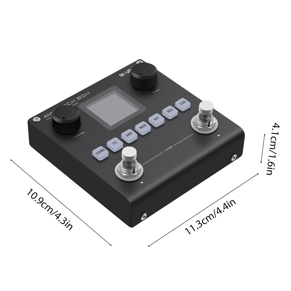 M-VAVE Guitar/Bass AMP Modeler Мультиэффектный процессор 80 редактируемых пресетов 6 модулей эффектов 3-полосный