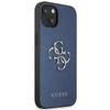 Etui do iPhone 13 mini Guess Saffiano 4G Metal Logo Niebieskie