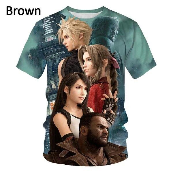 Новая модная мужская футболка Final Fantasy VII Fun с 3D принтом, повседневная одежда Harajuku Oversize с короткими рукавами, одежда Y2K