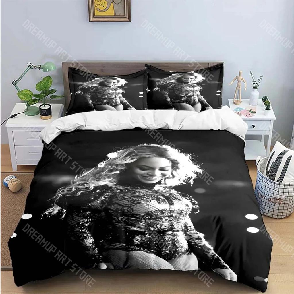 3D Printed B-Beyonce Female Singer Bedding Set for Boys Girls Duvet Cover Pillowcase Twin Queen King Full Single Double Sizes