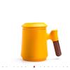 Chaxun Ceramic Tea Infuser Cup with Wooden Handle