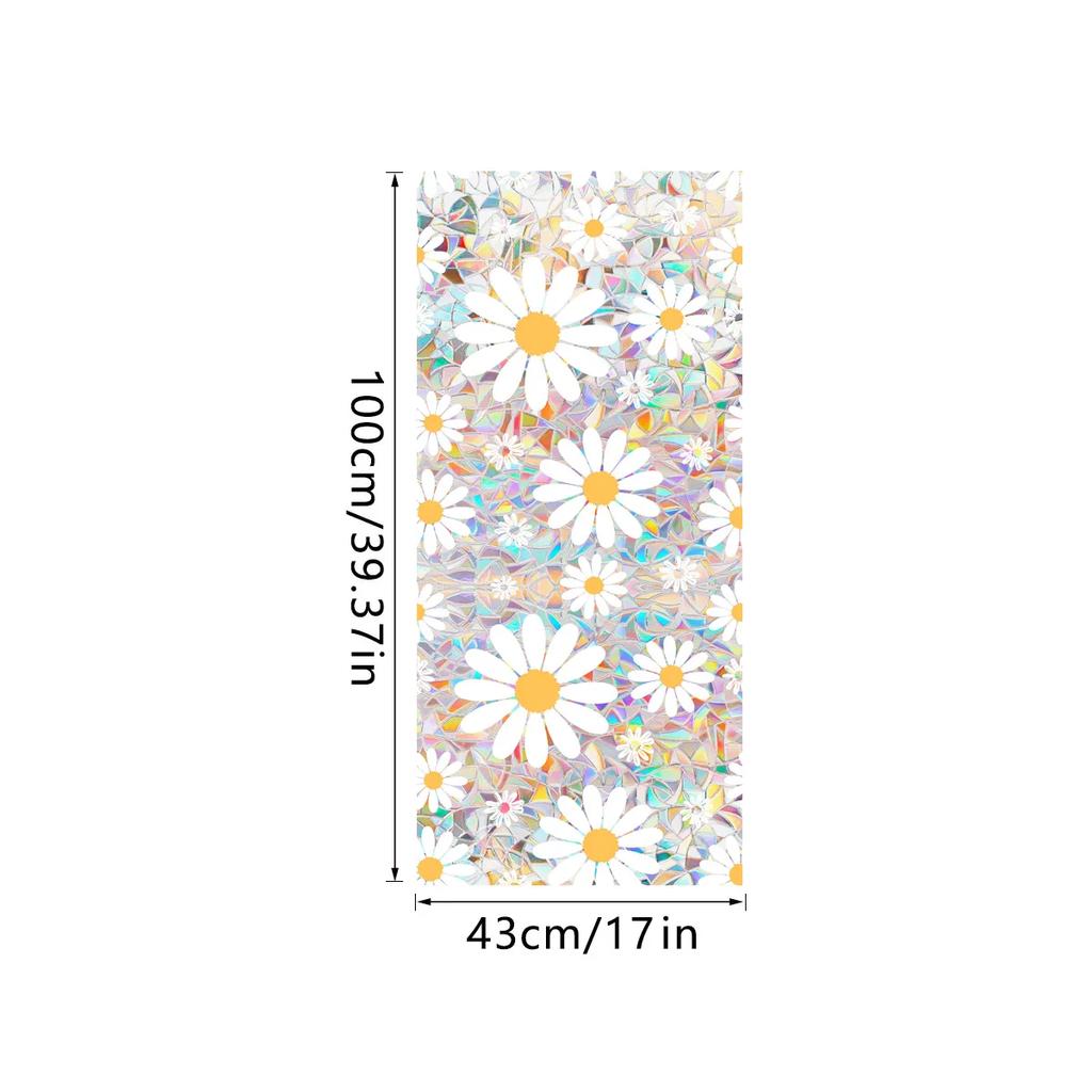 PVC Flower Window Electrostatic Stickers Privacy Protection Static Cling Decoration Reusable Glass Decals for Home Bathroom