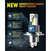 H4/9003/HB2 Bulb For Motorcycle, 15000LM 600% Super Brighter, 1:1 Halogen Size, 6500K Cool White, 60000Hrs Long Service Life With Cooling Fan, Plug