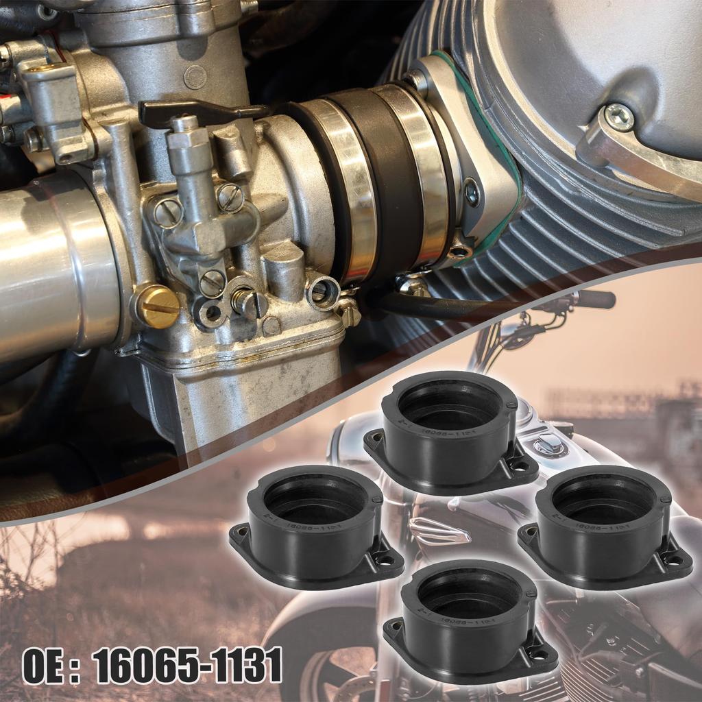 Motoforti Motorcycle Carburetor 16065-1131 K Awasaki Intake Adapter Connector for KZ1100D Compatible with 1983 (4 Pack)
