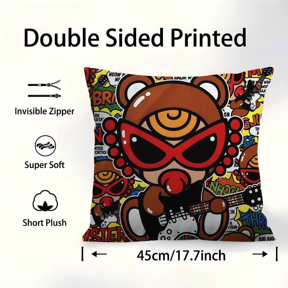 Cute H-Hysteric M-Mini Office Cushion Pillowcase Car Cushion Cover45X45Cm Lumbar Pillowcase Sofa Pillowcover