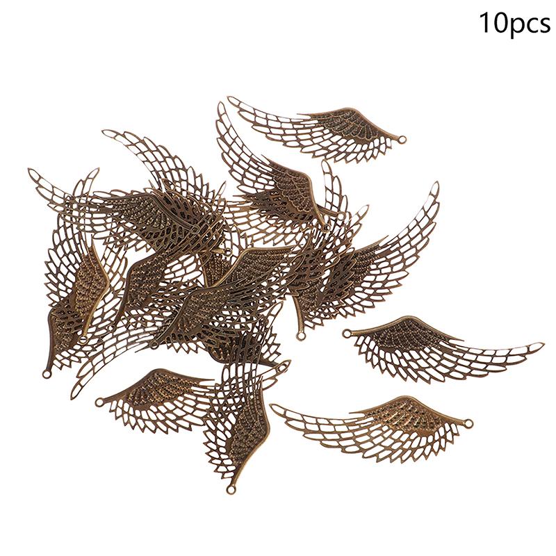 10 шт. Золотистый/Серебристый/Бронзовый филигранный декор Подвеска Крылья ангела Металлические изделия Для DIY Головные уборы Ювелирные аксессуары