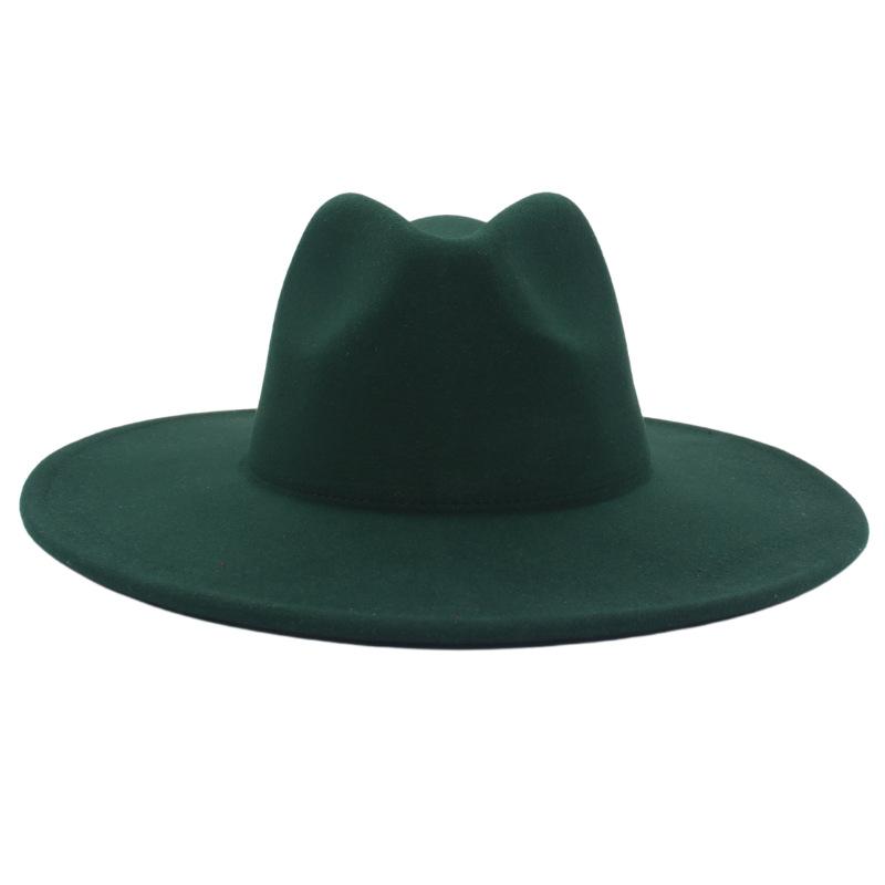 Шляпа с широкими полями, однотонная, из кашемирового фетра, джазовая шляпа, французский цилиндр