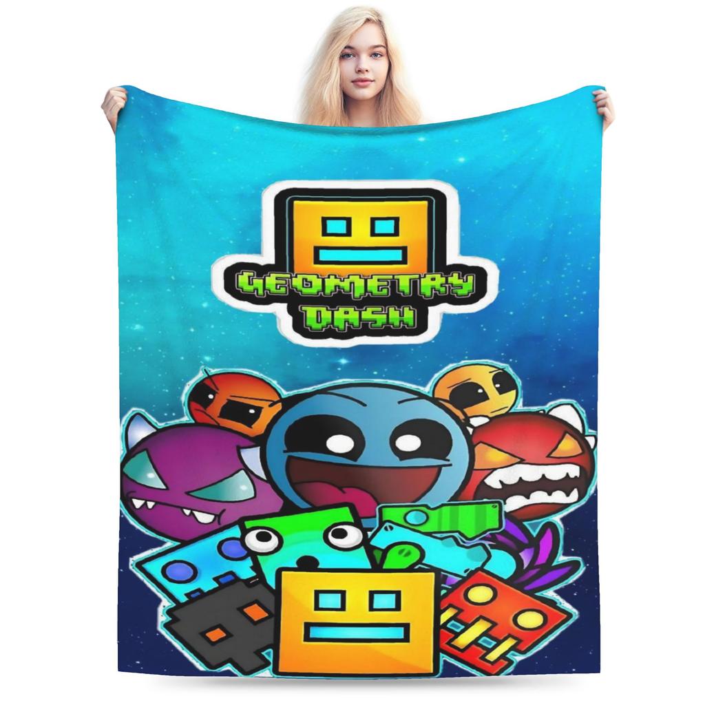 Relax Geometry Dash Games Blanket Stuff Home Decorative Throws And Blankets Ultra-Soft Velvet for Car